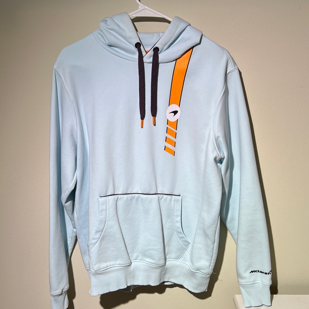 McLaren Gulf Livery Light Blue Hoodie Sz M Monaco F1